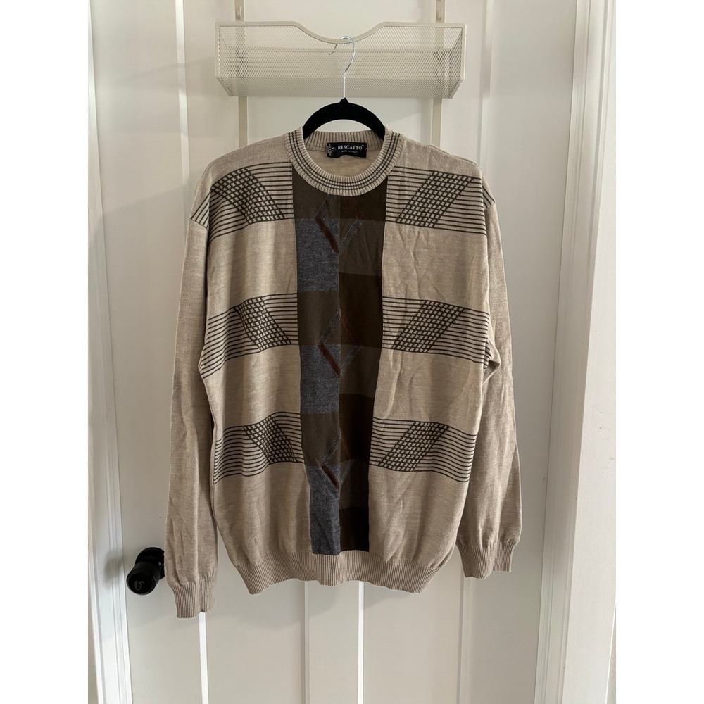 Men's Vintage Wool blend Riscatto Made in Italy Pullover‎ Sweater Mens Size XL